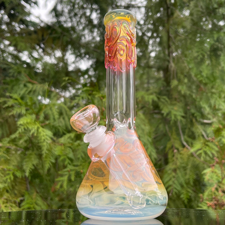 9" Fumed Twist Beaker Bong Glass Pipe Mary Jane's Glass   