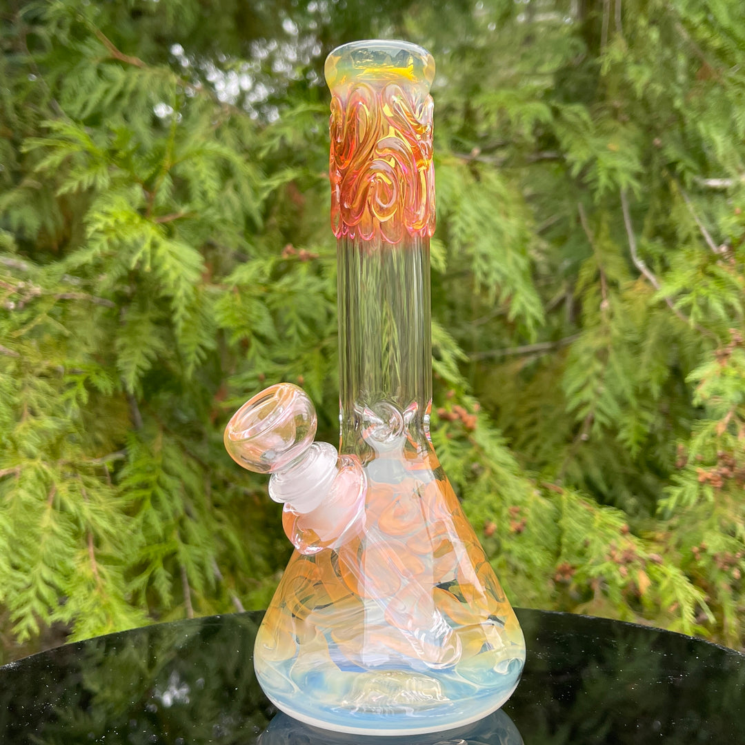 9" Fumed Twist Beaker Bong Glass Pipe Mary Jane's Glass   