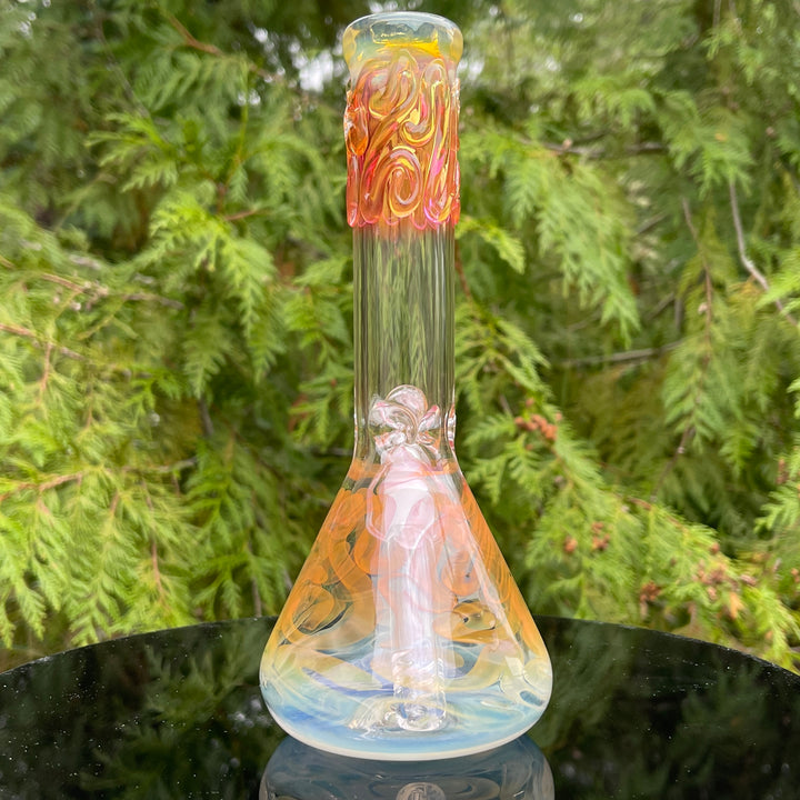 9" Fumed Twist Beaker Bong Glass Pipe Mary Jane's Glass   