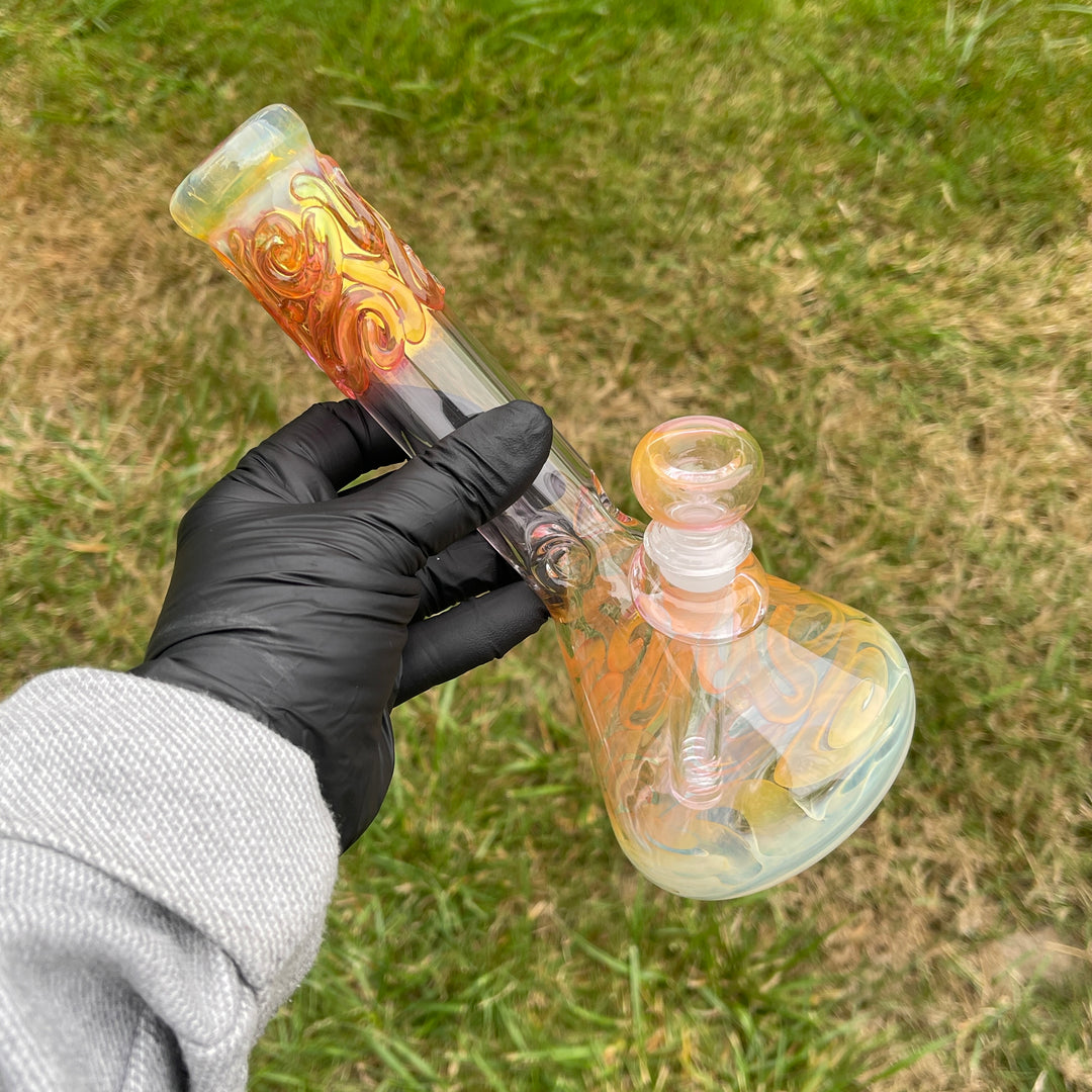 9" Fumed Twist Beaker Bong Glass Pipe Mary Jane's Glass   