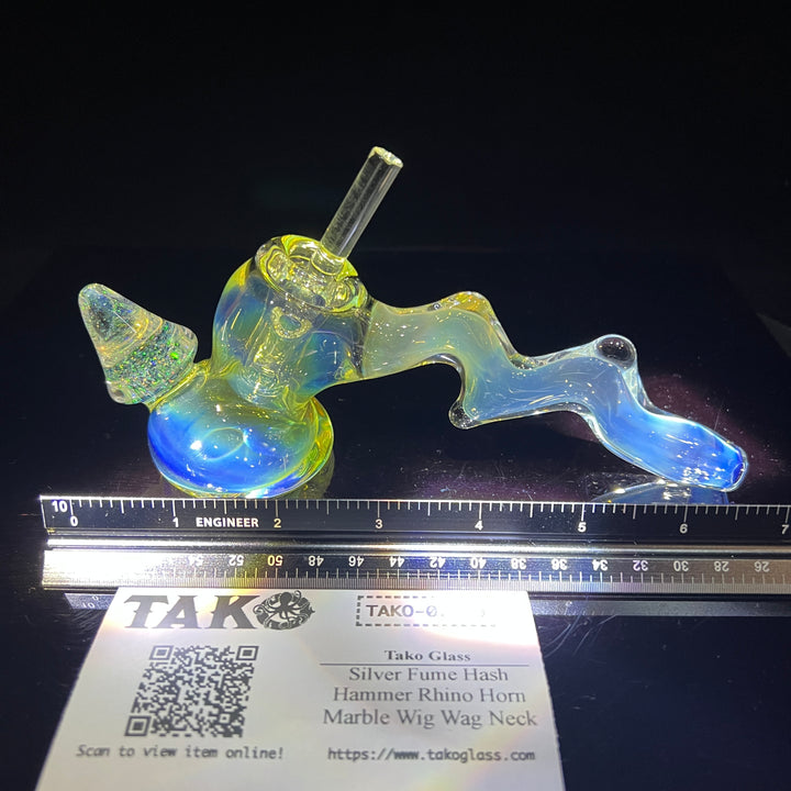 Silver Fume Hash Hammer Glass Pipe Tako Glass   