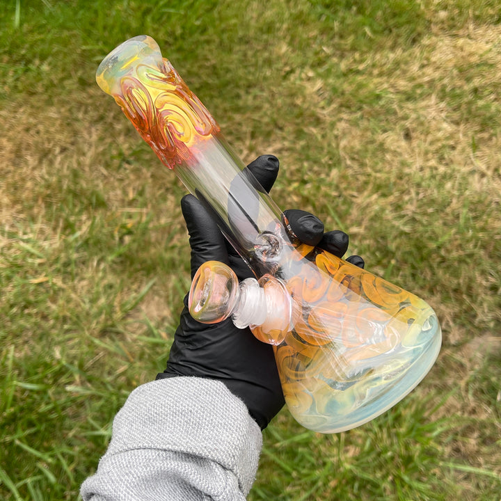 9" Fumed Twist Beaker Bong Glass Pipe Mary Jane's Glass   