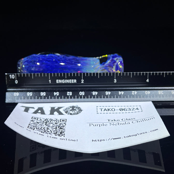 Purple Nebula Chillum Glass Pipe Tako Glass   