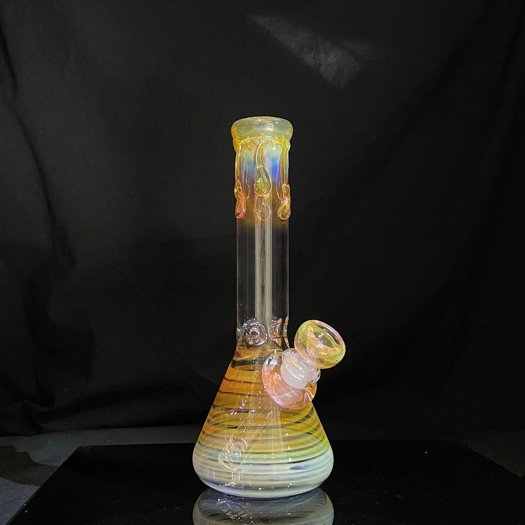 9" Fumed Twist Beaker Bong Glass Pipe Mary Jane's Glass   