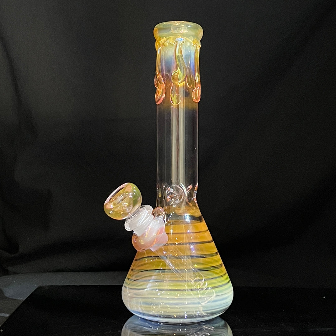 9" Fumed Twist Beaker Bong Glass Pipe Mary Jane's Glass   