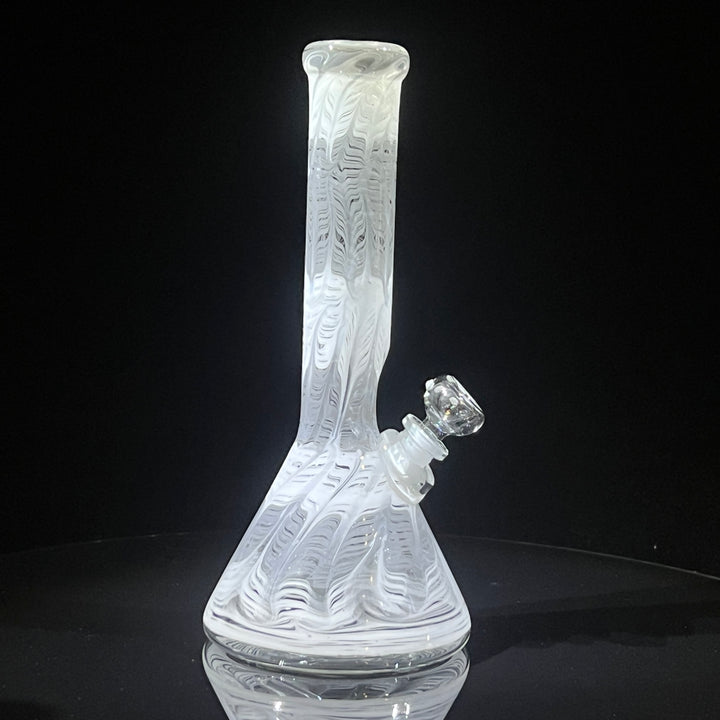 11" White Widow Beaker Bong Glass Pipe Mary Jane's Glass