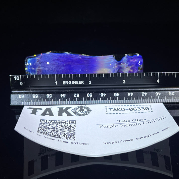 Purple Nebula Chillum Glass Pipe Tako Glass   