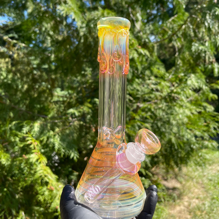 9" Fumed Twist Beaker Bong Glass Pipe Mary Jane's Glass   