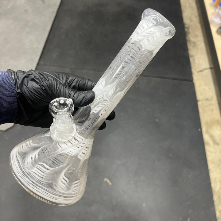 11" White Widow Beaker Bong Glass Pipe Mary Jane's Glass