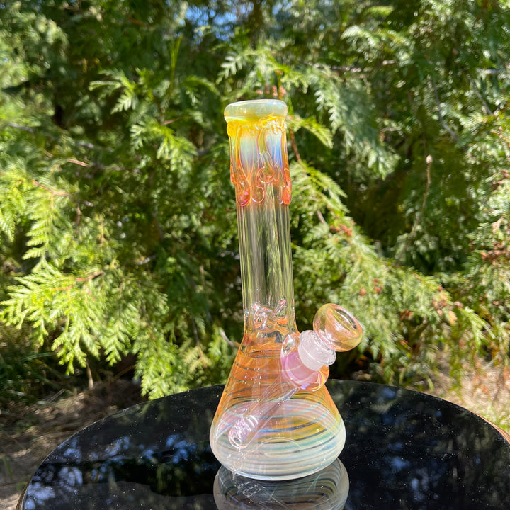 9" Fumed Twist Beaker Bong Glass Pipe Mary Jane's Glass   