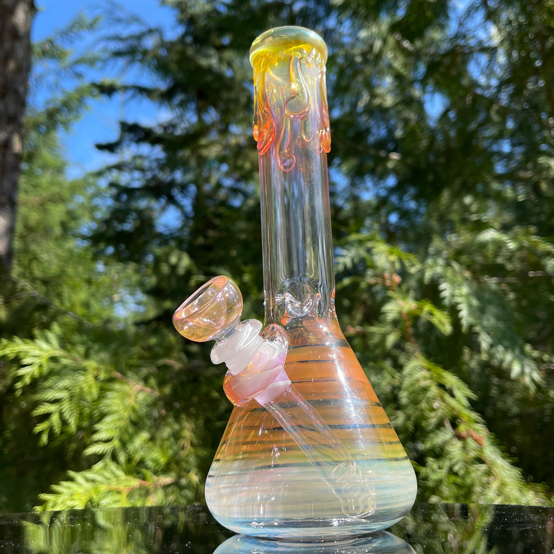 9" Fumed Twist Beaker Bong Glass Pipe Mary Jane's Glass   