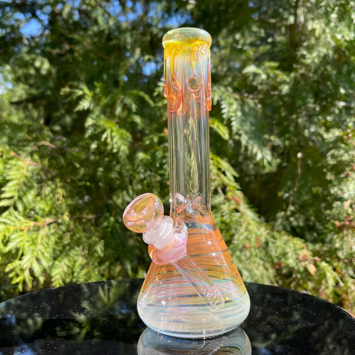 9" Fumed Twist Beaker Bong Glass Pipe Mary Jane's Glass   