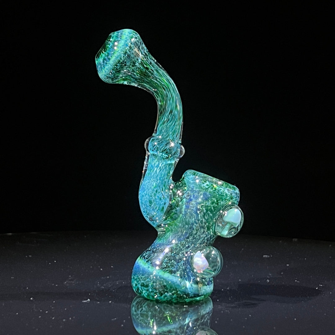 Dazzling Green Mushroom Opal Sherlock Glass Pipe Beezy Glass