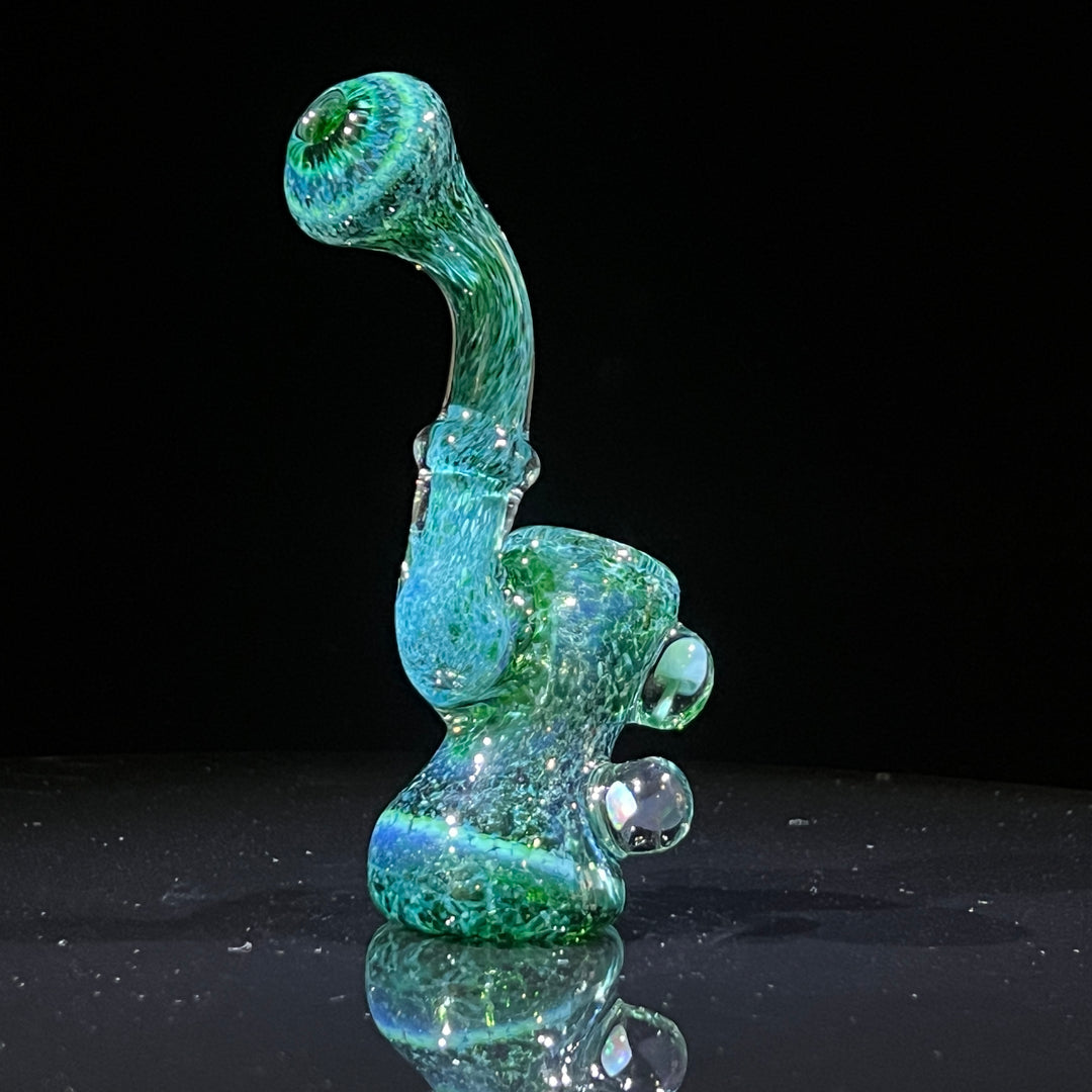 Dazzling Green Mushroom Opal Sherlock Glass Pipe Beezy Glass