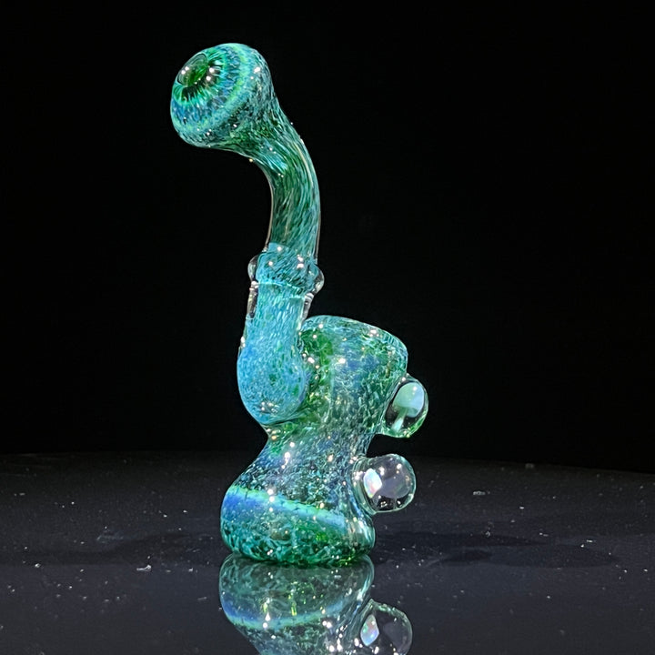 Dazzling Green Mushroom Opal Sherlock Glass Pipe Beezy Glass