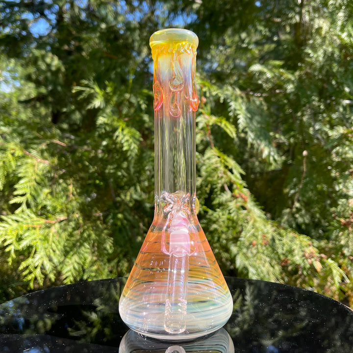 9" Fumed Twist Beaker Bong Glass Pipe Mary Jane's Glass   