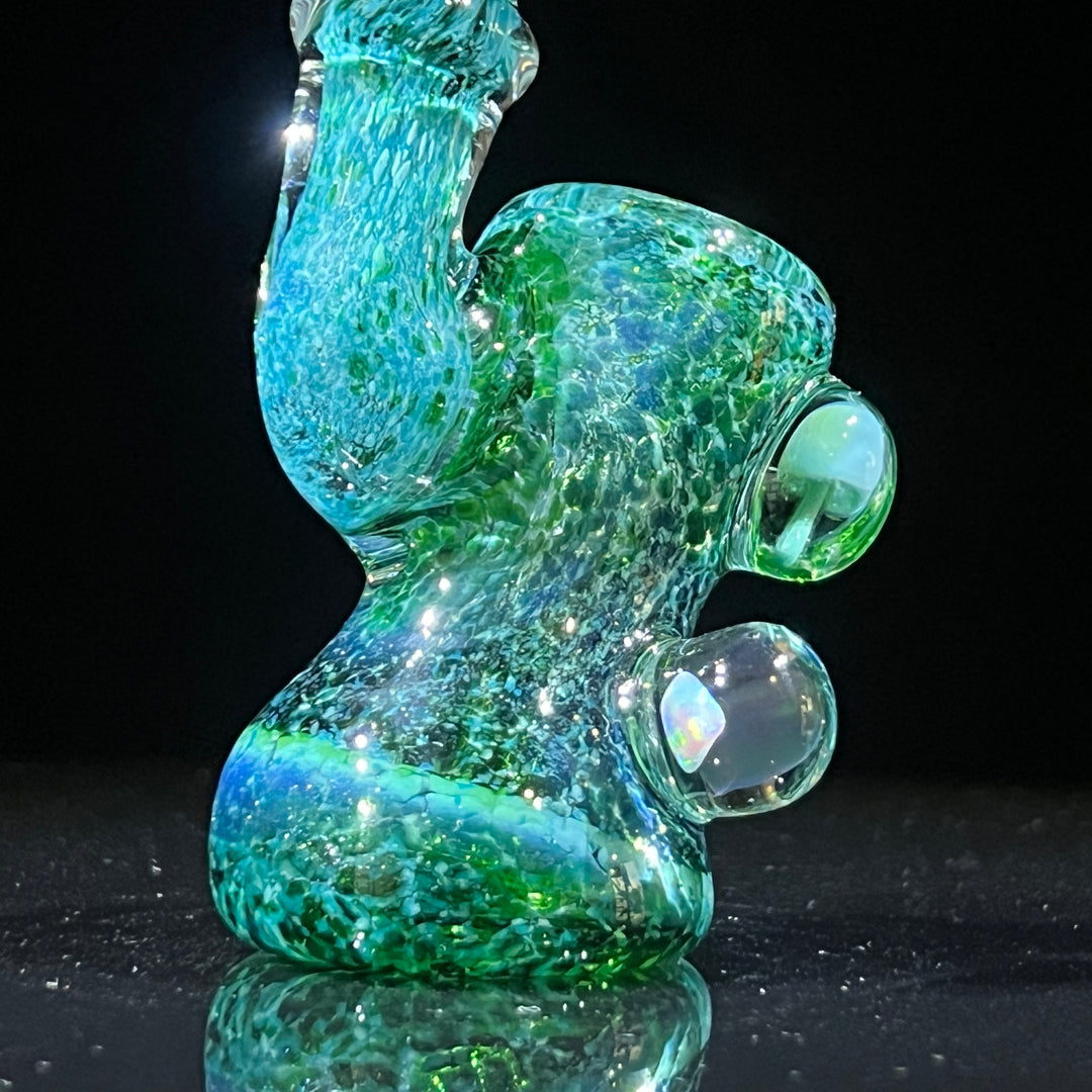 Dazzling Green Mushroom Opal Sherlock Glass Pipe Beezy Glass