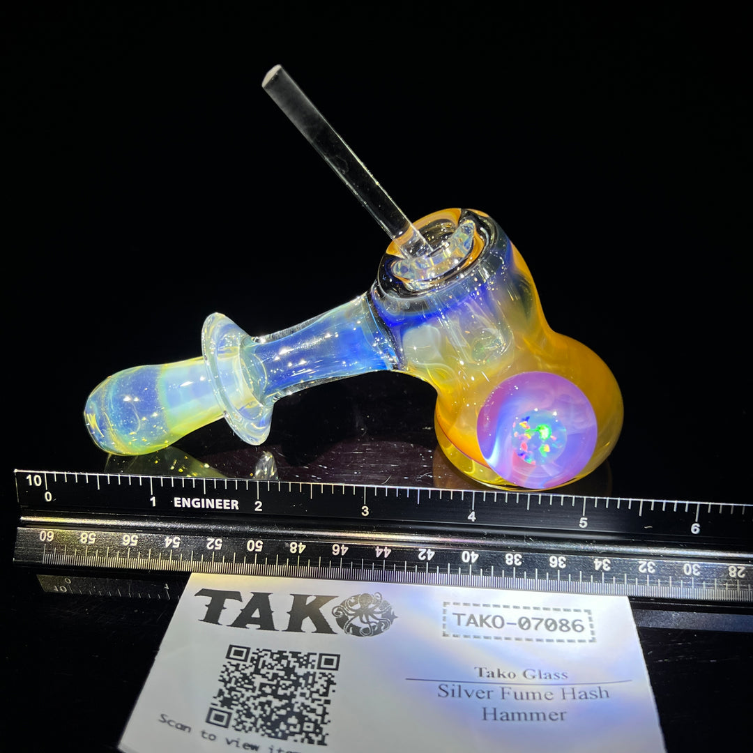 Silver Fume Hash Hammer Glass Pipe Tako Glass   