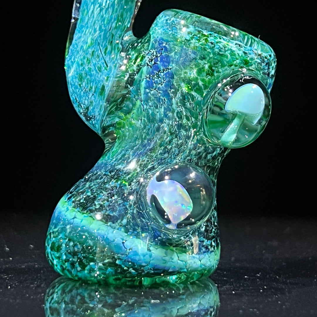 Dazzling Green Mushroom Opal Sherlock Glass Pipe Beezy Glass