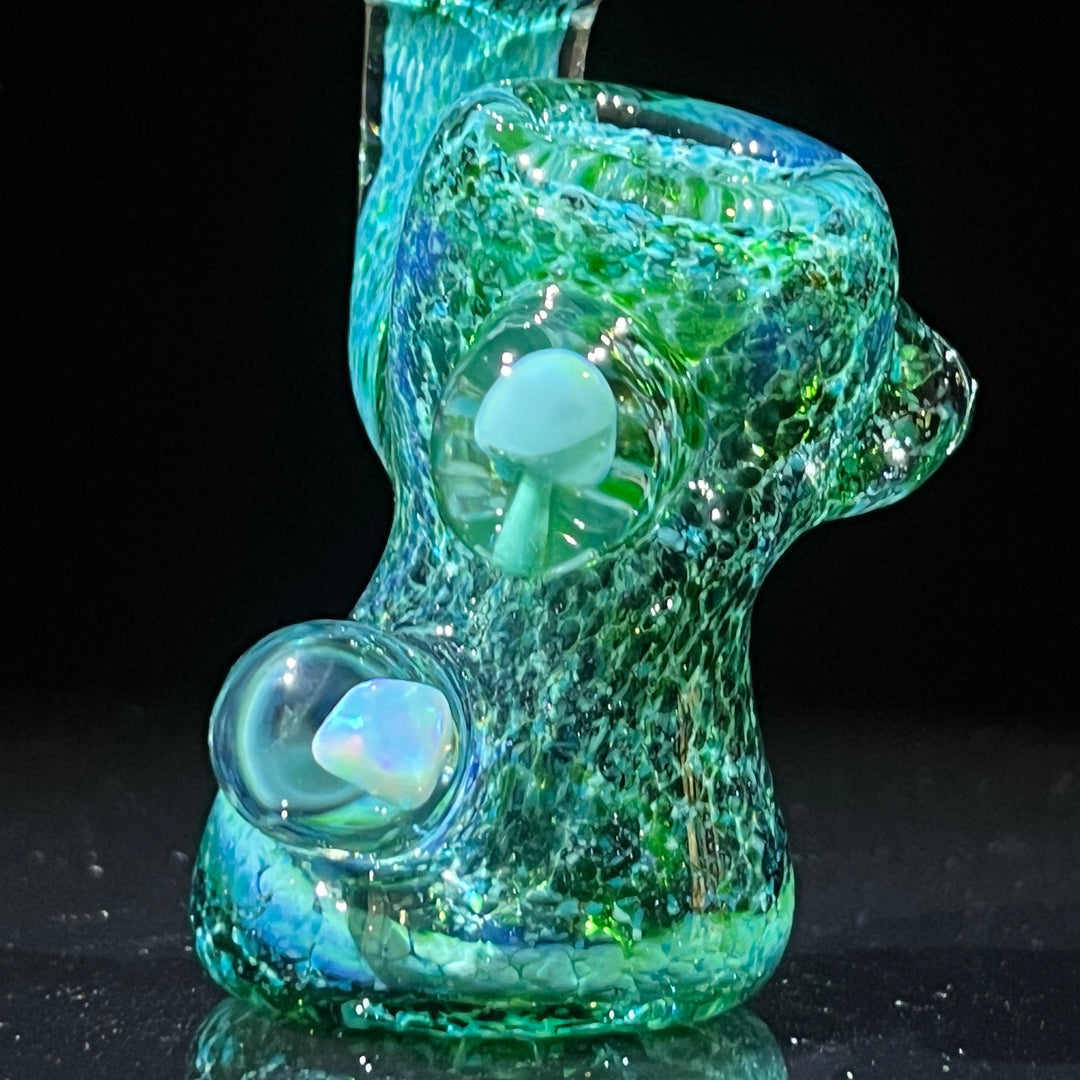 Dazzling Green Mushroom Opal Sherlock Glass Pipe Beezy Glass