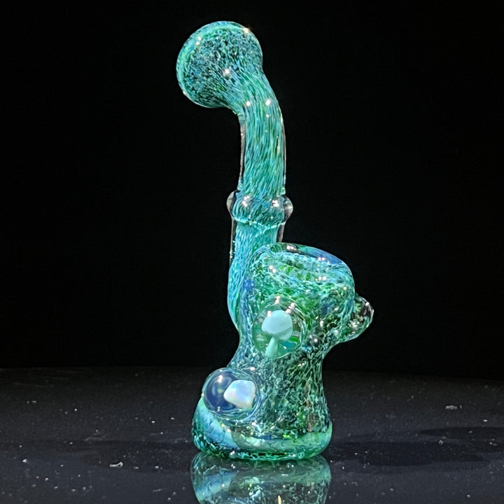 Dazzling Green Mushroom Opal Sherlock Glass Pipe Beezy Glass