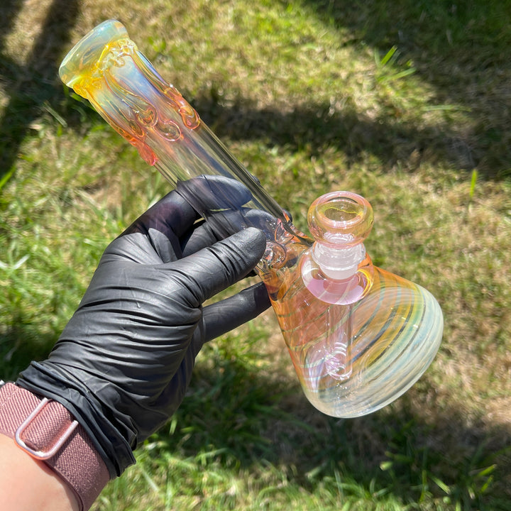 9" Fumed Twist Beaker Bong Glass Pipe Mary Jane's Glass   