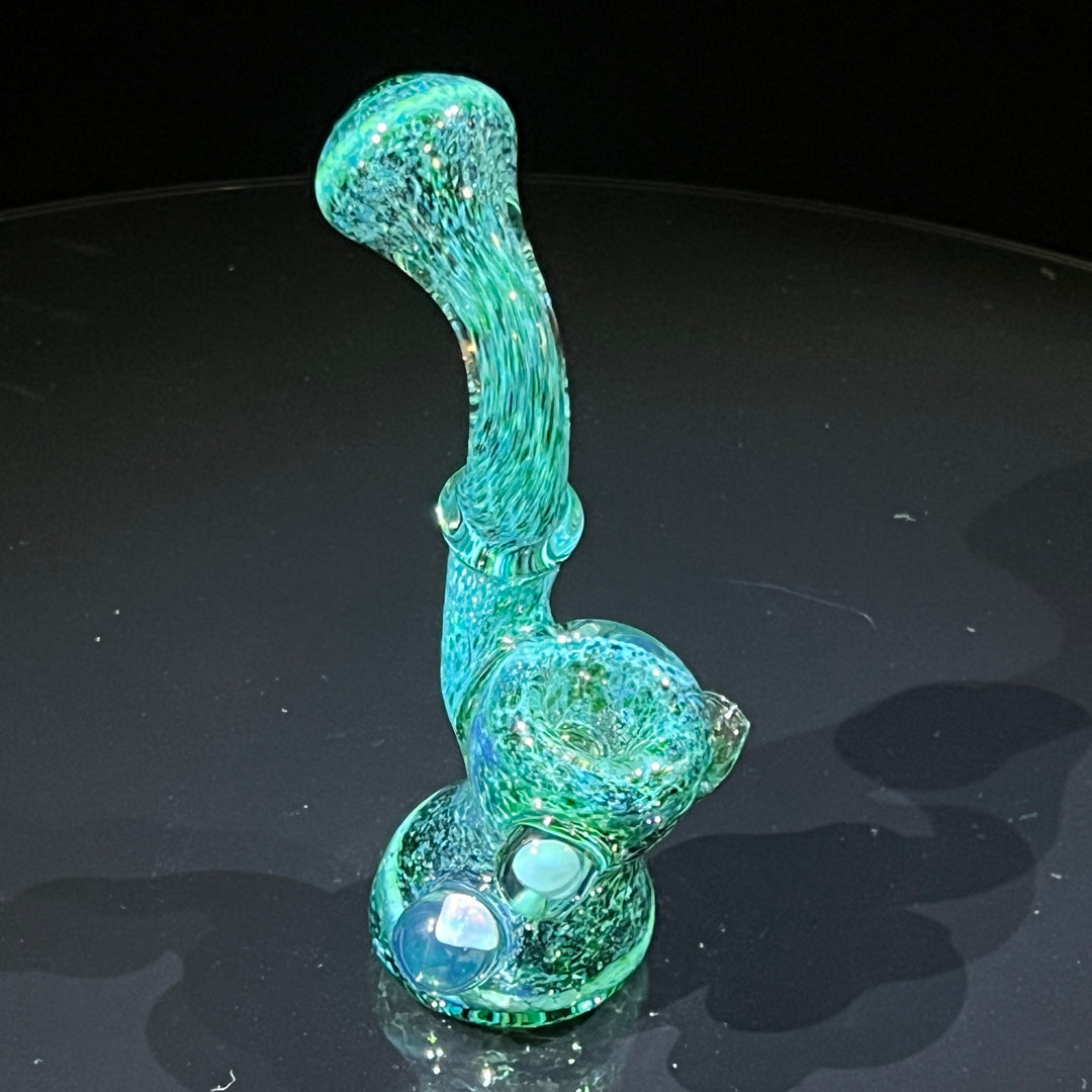 Dazzling Green Mushroom Opal Sherlock Glass Pipe Beezy Glass