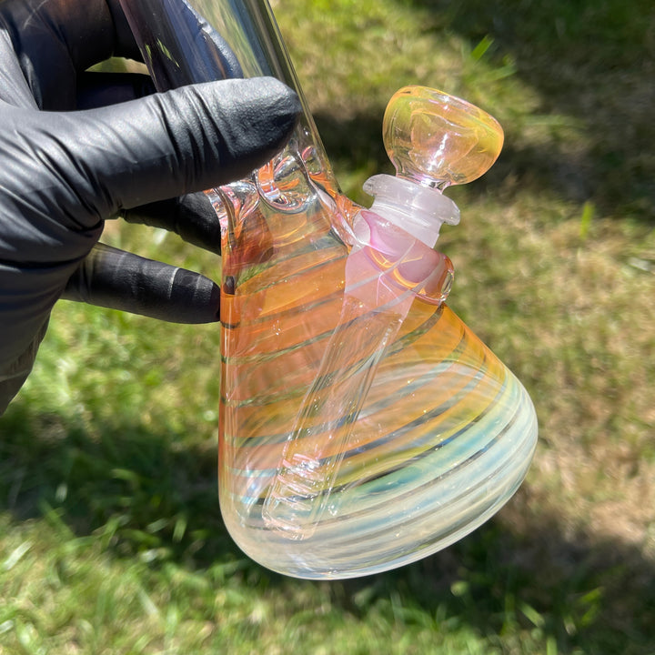 9" Fumed Twist Beaker Bong Glass Pipe Mary Jane's Glass   