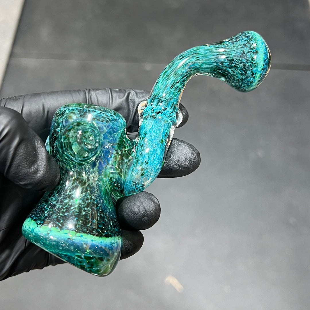 Dazzling Green Mushroom Opal Sherlock Glass Pipe Beezy Glass