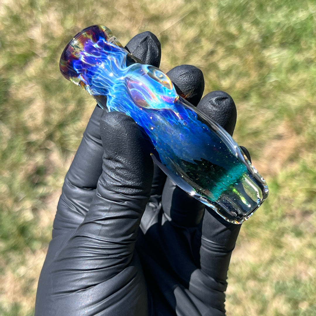 Purple Nebula Chillum Glass Pipe Tako Glass   