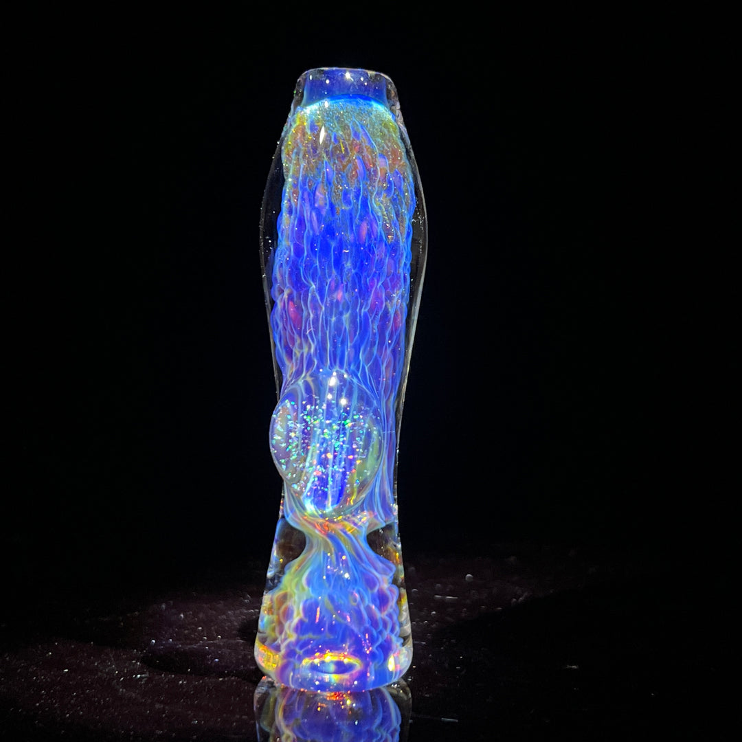 Purple Ghost Crushed Opal Marble Chillum Glass Pipe Tako Glass   