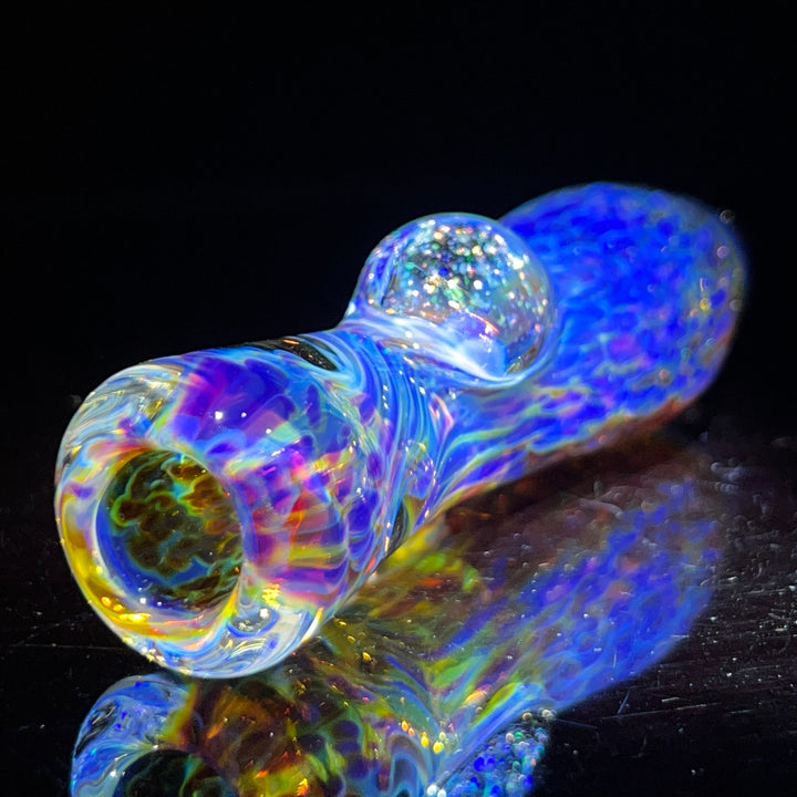 Purple Ghost Crushed Opal Marble Chillum Glass Pipe Tako Glass   