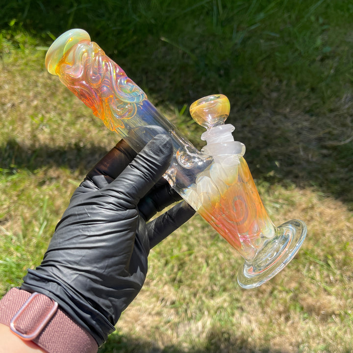 8" Fumed Straight Bong Glass Pipe Mary Jane's Glass   