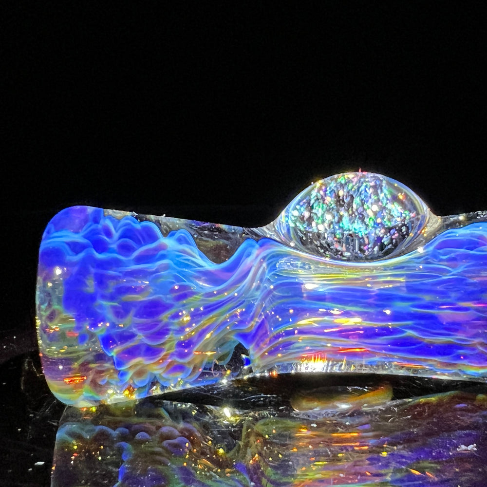 Purple Ghost Crushed Opal Marble Chillum Glass Pipe Tako Glass   