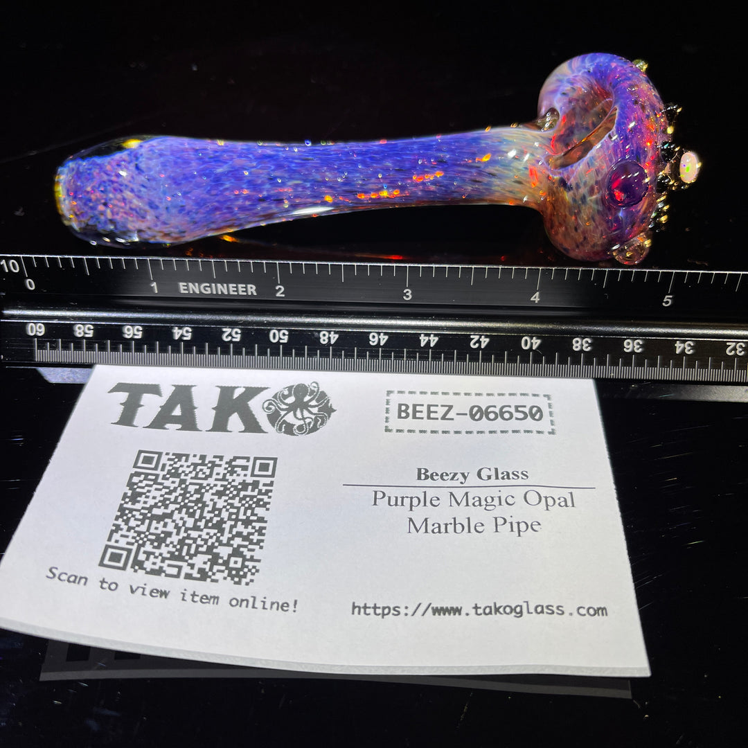 Purple Magic Opal Marble Pipe Glass Pipe Beezy Glass   