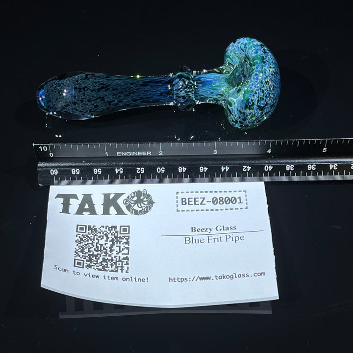 Blue Frit Pipe Glass Pipe Beezy Glass