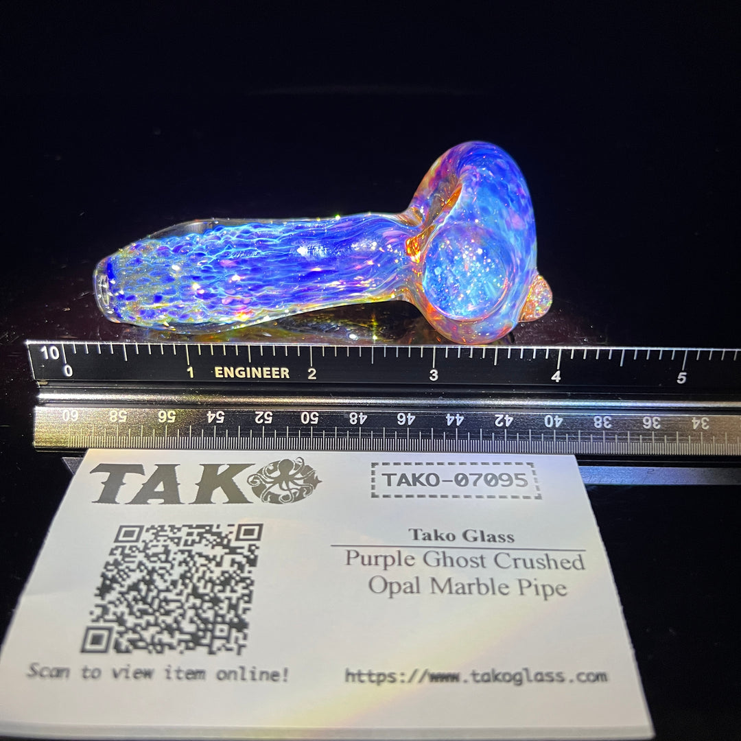 Purple Ghost Crushed Opal Marble Pipe Glass Pipe Tako Glass   