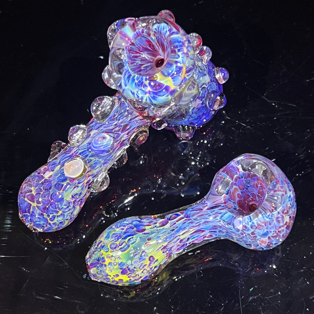 Purple Peanut Pipes + Purple Marble Hammer Combo Glass Pipe TG   