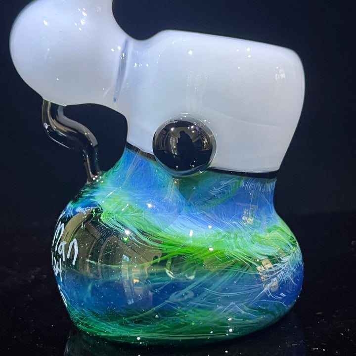 Custom Wedding Exp Green Marble Bubbler Glass Pipe Sable Haze   