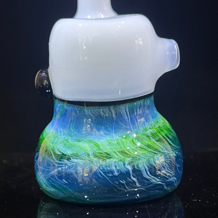 Custom Wedding Exp Green Marble Bubbler Glass Pipe Sable Haze   