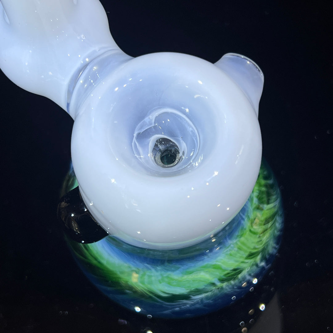 Custom Wedding Exp Green Marble Bubbler Glass Pipe Sable Haze   