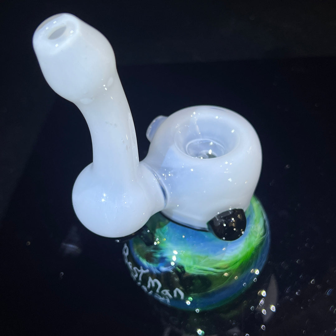 Custom Wedding Exp Green Marble Bubbler Glass Pipe Sable Haze   