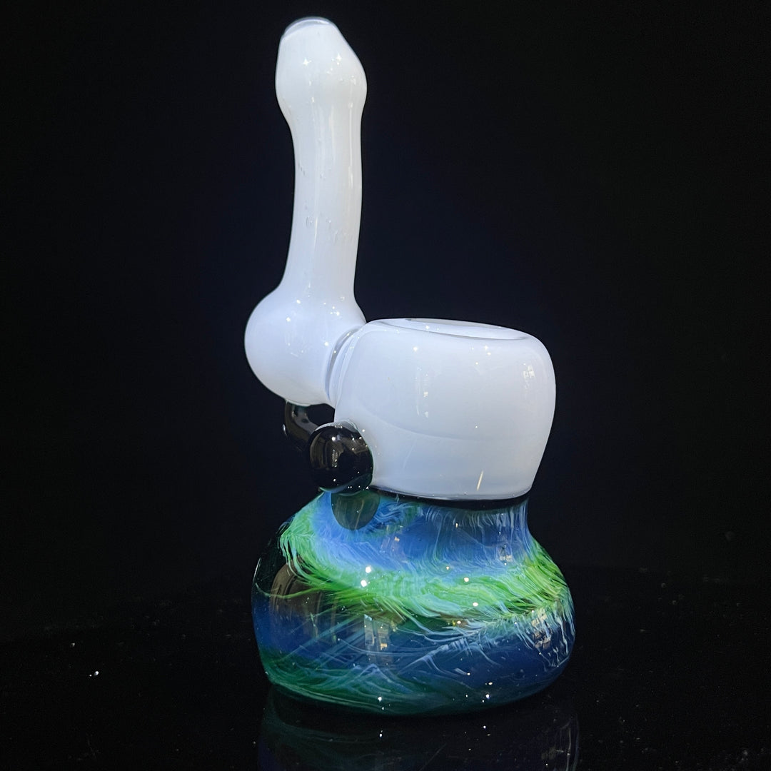 Custom Wedding Exp Green Marble Bubbler Glass Pipe Sable Haze   