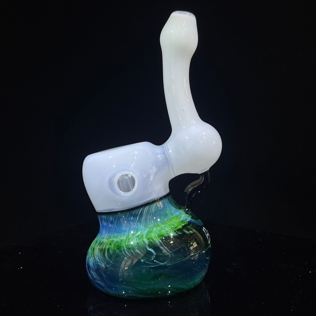 Custom Wedding Exp Green Marble Bubbler Glass Pipe Sable Haze   