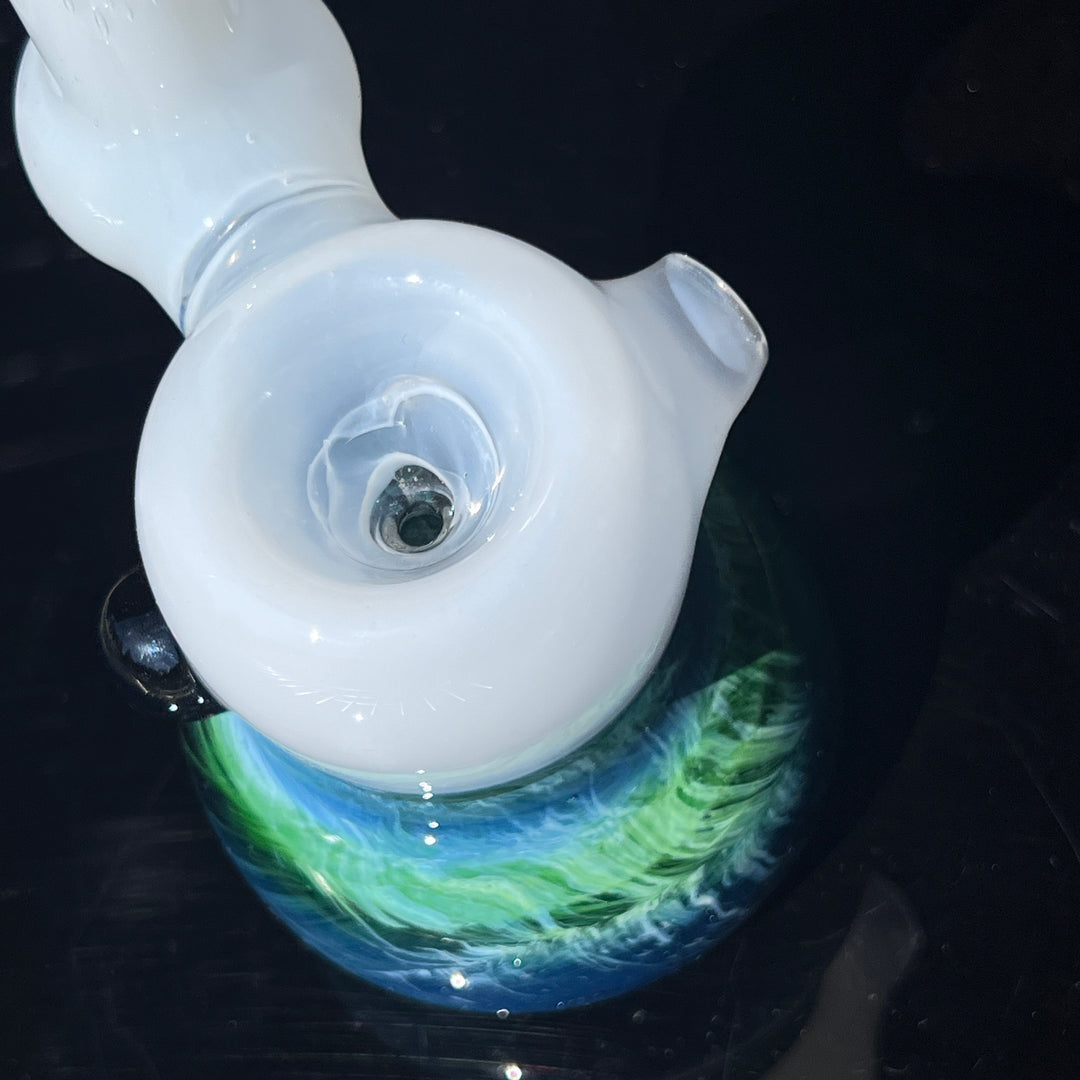 Custom Wedding Exp Green Marble Bubbler Glass Pipe Sable Haze   