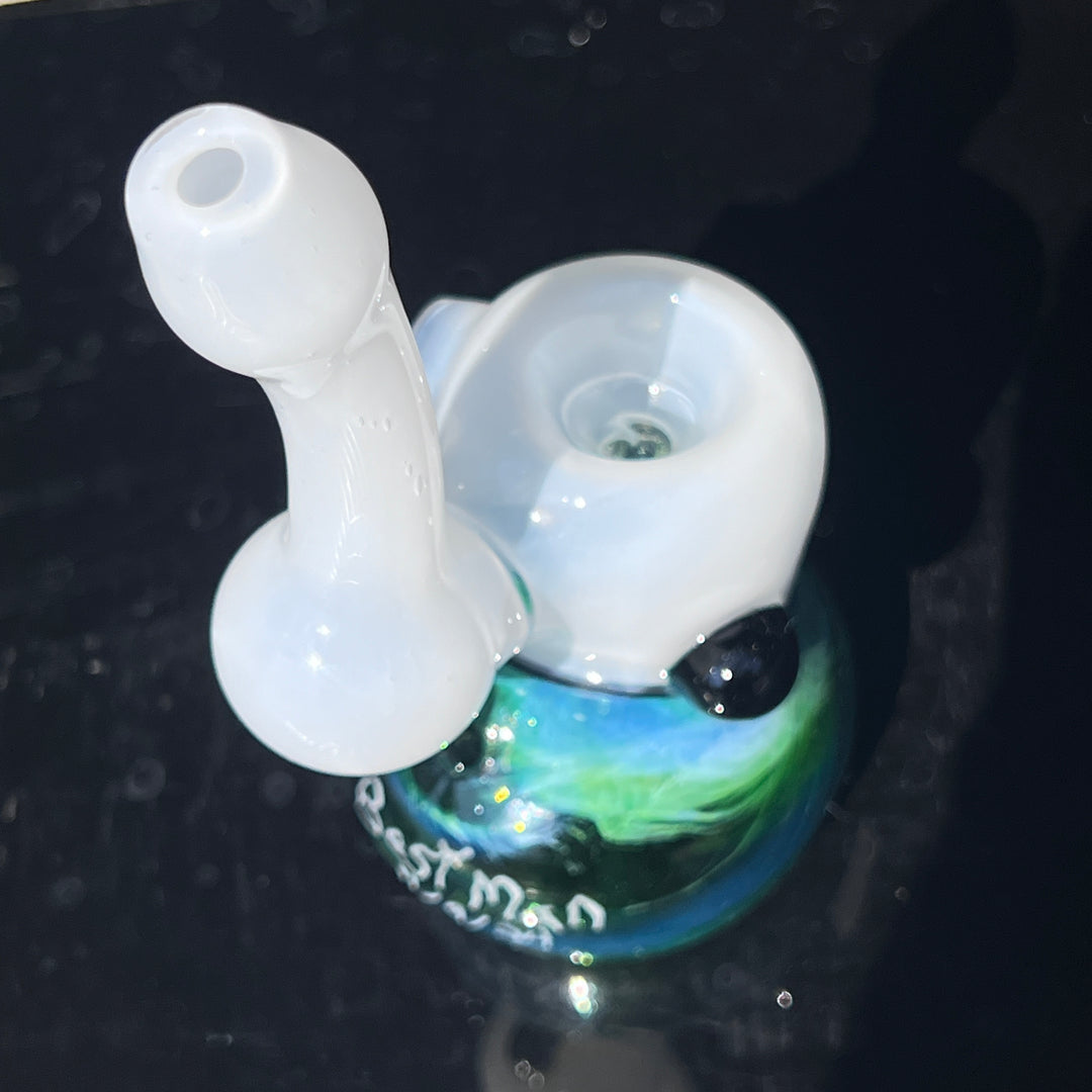 Custom Wedding Exp Green Marble Bubbler Glass Pipe Sable Haze   