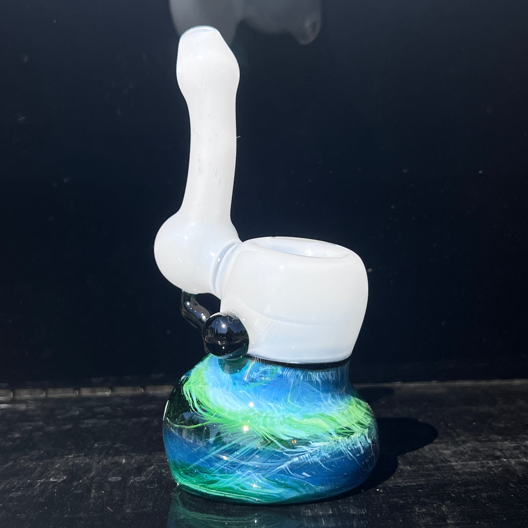 Custom Wedding Exp Green Marble Bubbler Glass Pipe Sable Haze   