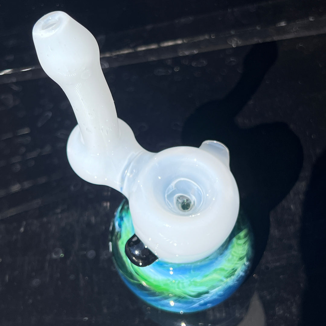 Custom Wedding Exp Green Marble Bubbler Glass Pipe Sable Haze   