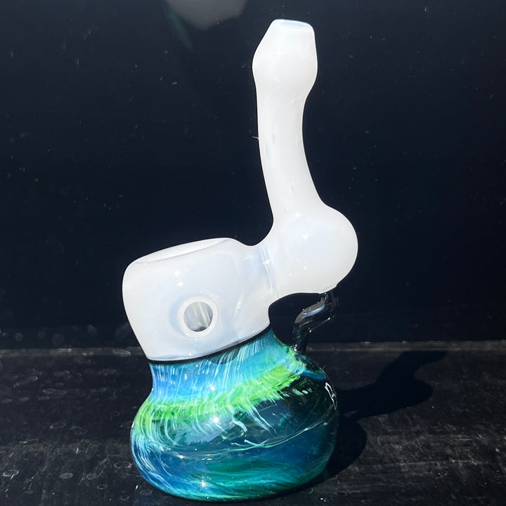 Custom Wedding Exp Green Marble Bubbler Glass Pipe Sable Haze   