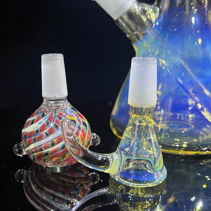 10" Fume Beaker Bong + Pull Slide Combo Glass Pipe TG   